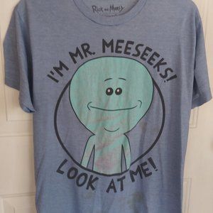 Ricky And Morty I'm Mr. Meeseeks! Adult Blue T-Shirt Size M